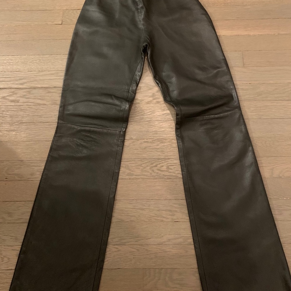 Vera Pelle 100% Calfskin Leather Pants, Size 2